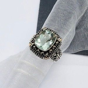 Designer Ring Suarti Bali 925 18k Prasiolite Size 8